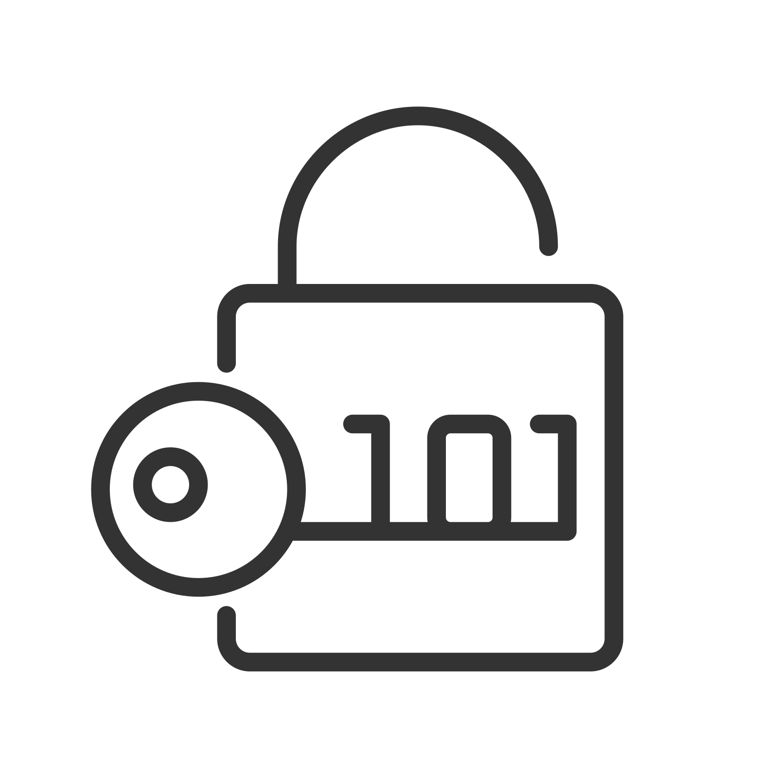 external Decryption-online-security-stroke-papa-vector icon