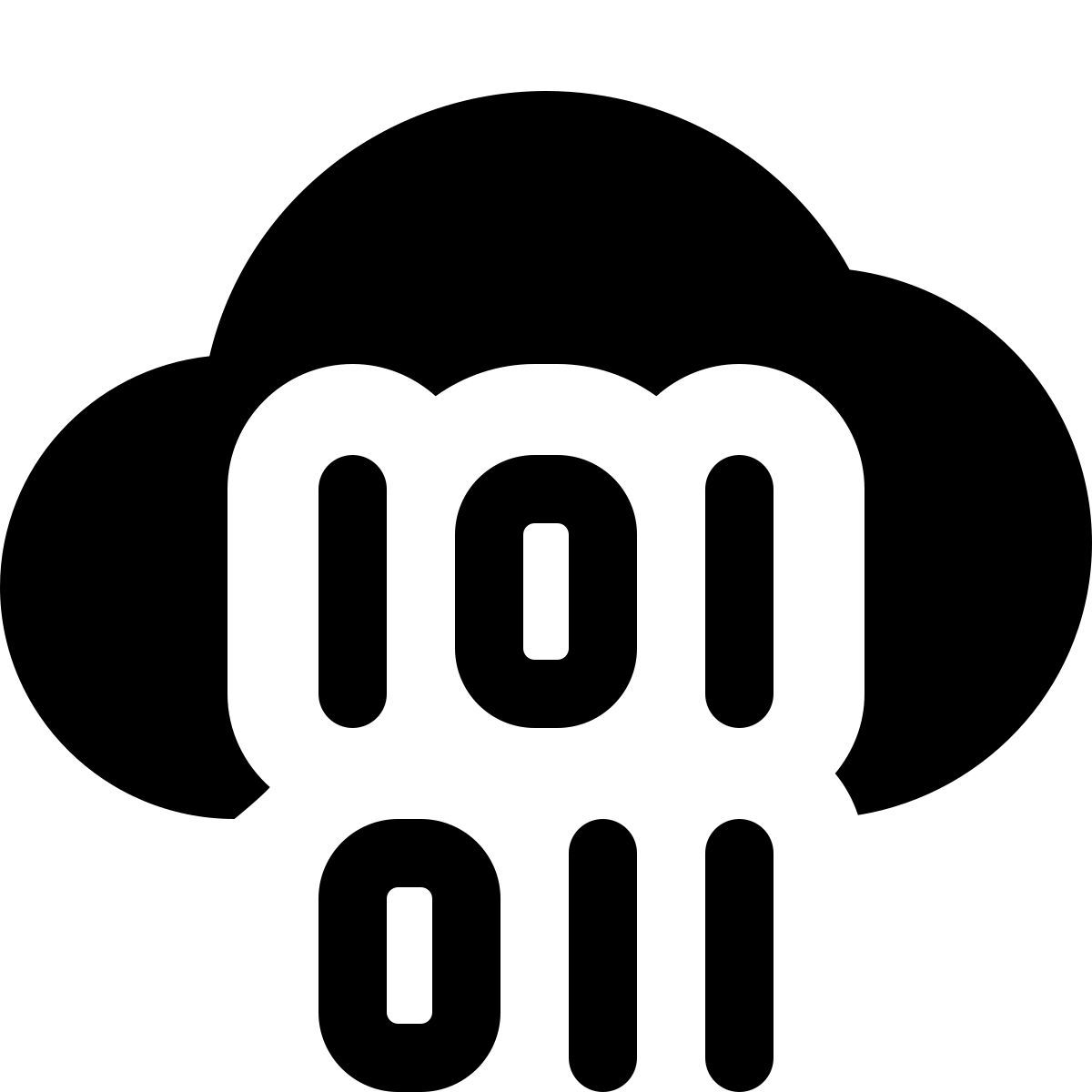 código binário em nuvem icon