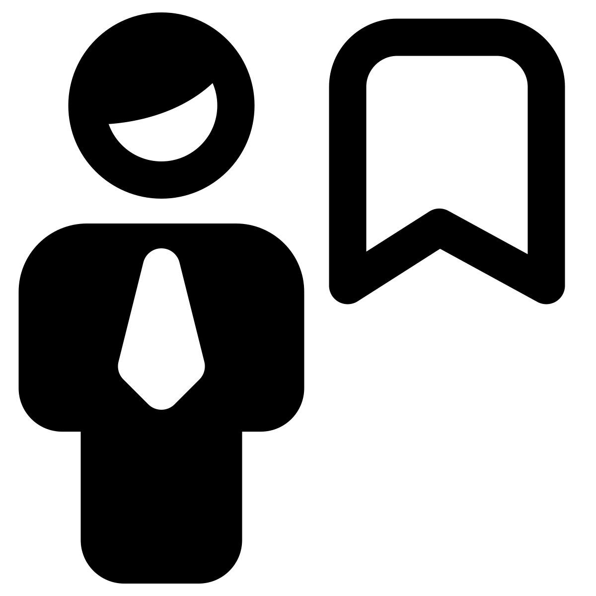 bookmark sign businessman work at office layout icon