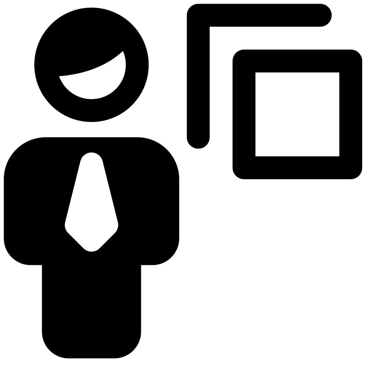 bring front word document for an businessman to adjust icon