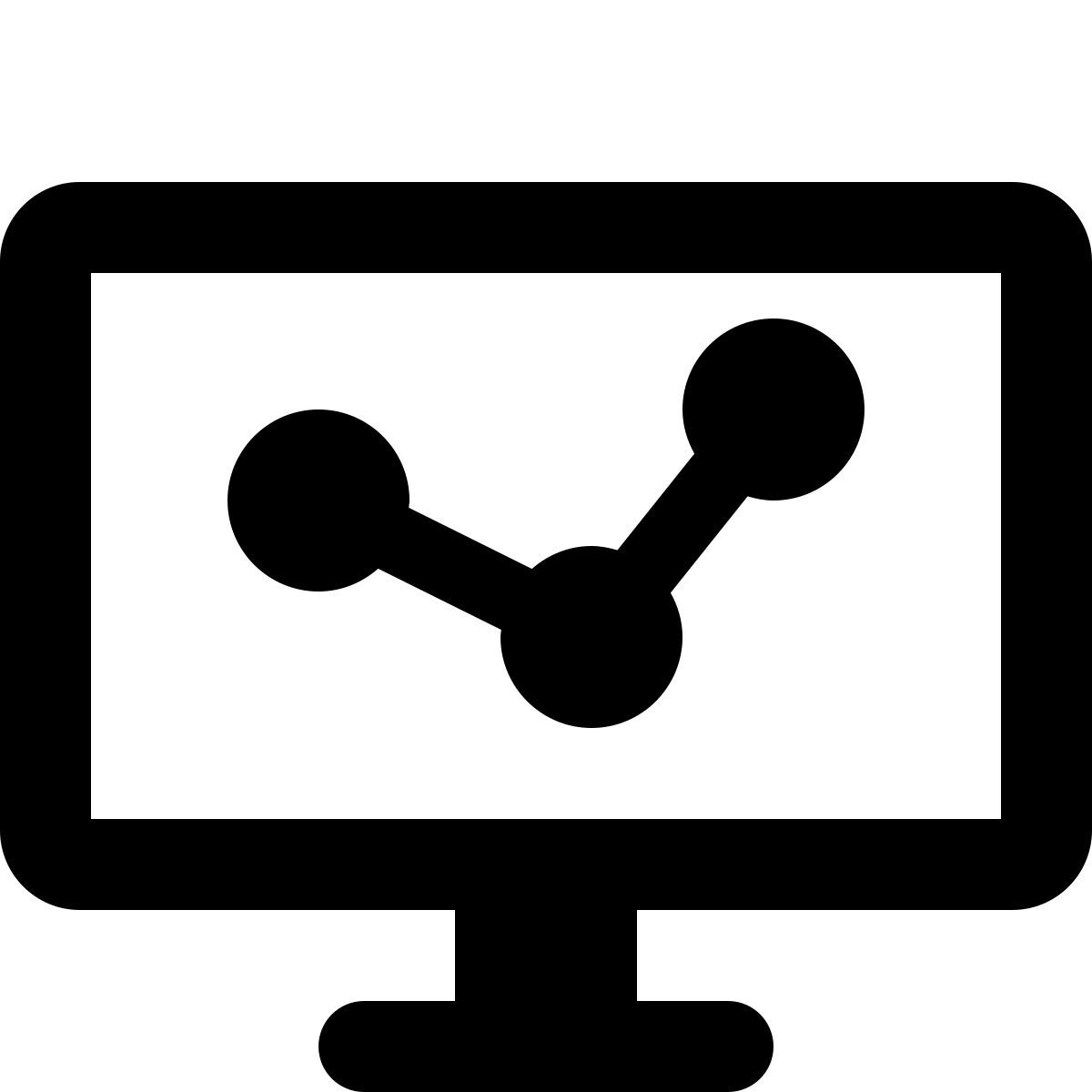 computer with line graph icon