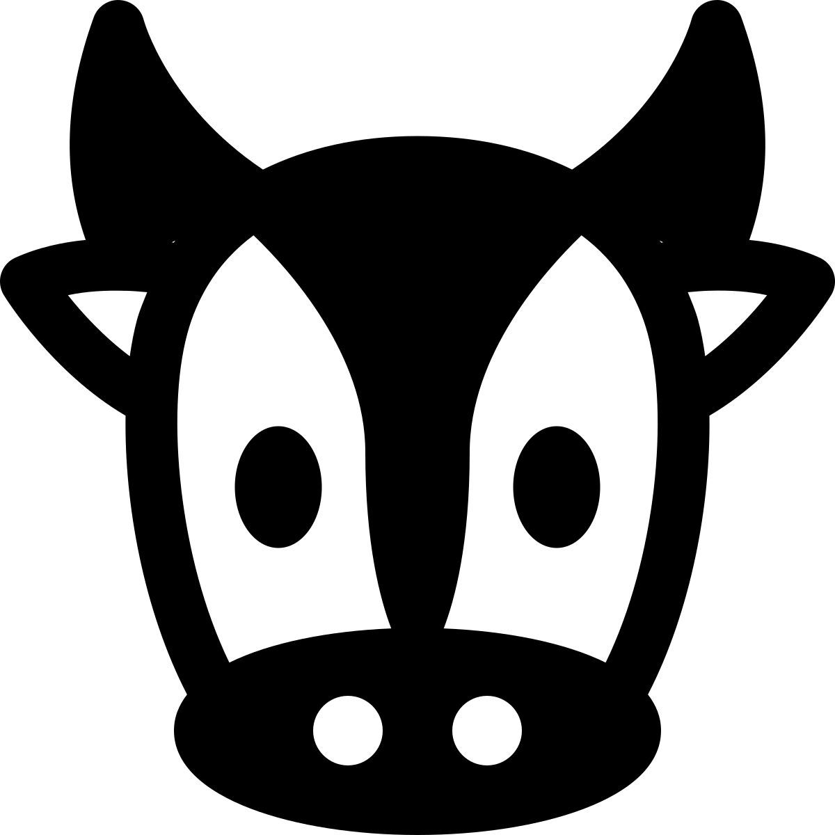 긴 뿔과 긴 뿔을 가진 소 얼굴 icon