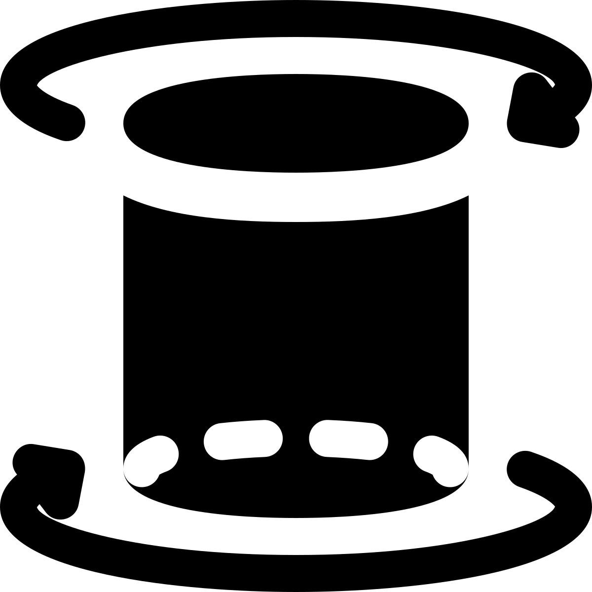 cylindrical model rotating in clockwise motion for faster 3d printing icon