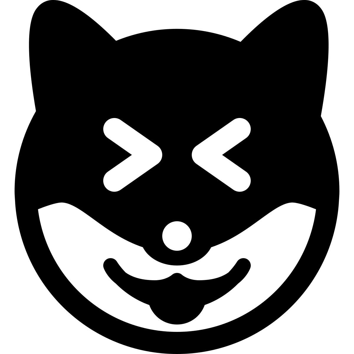 개 미소와 눈을 가늘게 뜨는 동일한 ime 이모티콘 icon