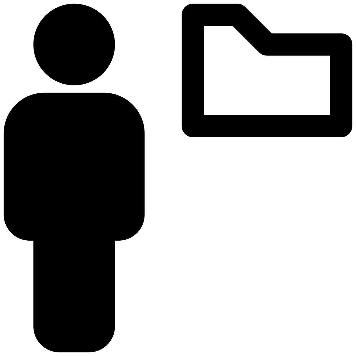 employee sharing a single folder on an online server icon
