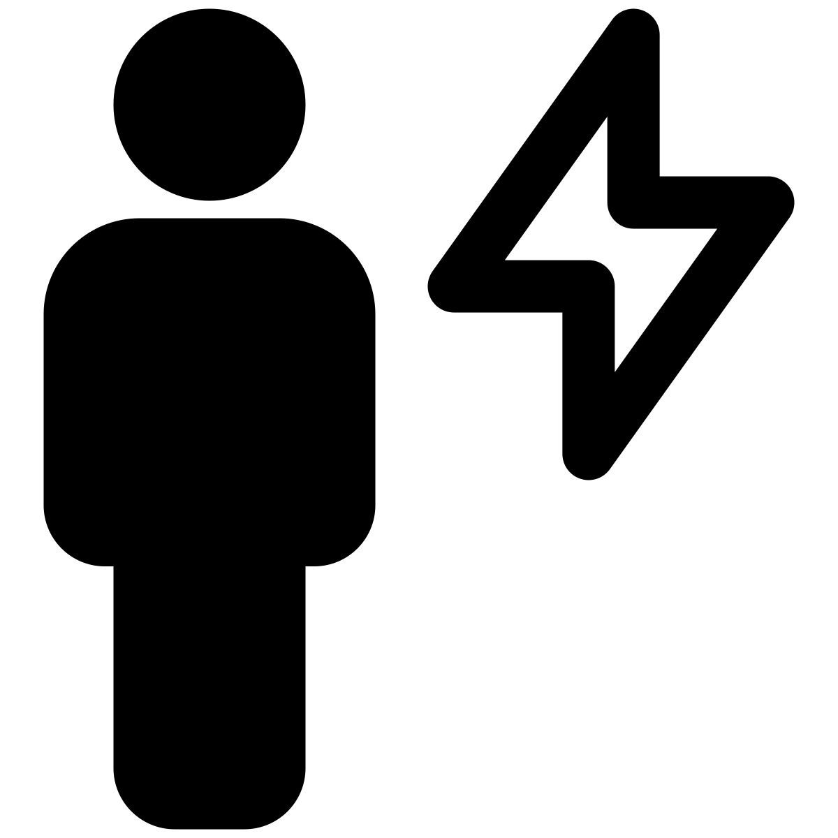 employee with a flash layout isolated on a white background icon