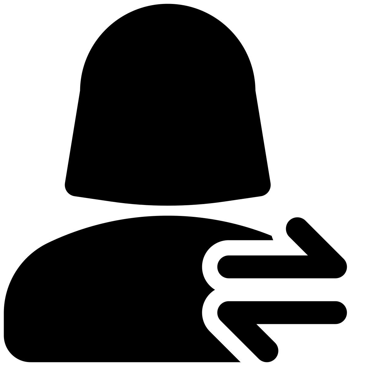 Female user with a up and down both arrow direction for data transfer layout icon