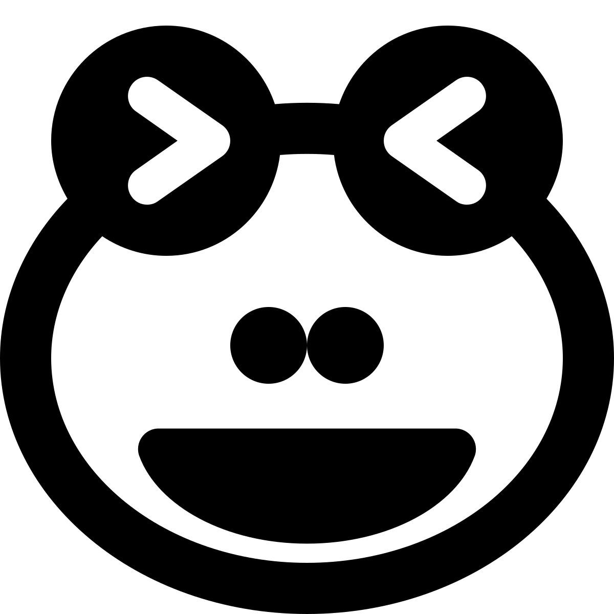 동시에 웃는 모습과 눈을 가늘게 뜨는 모습의 개구리 icon