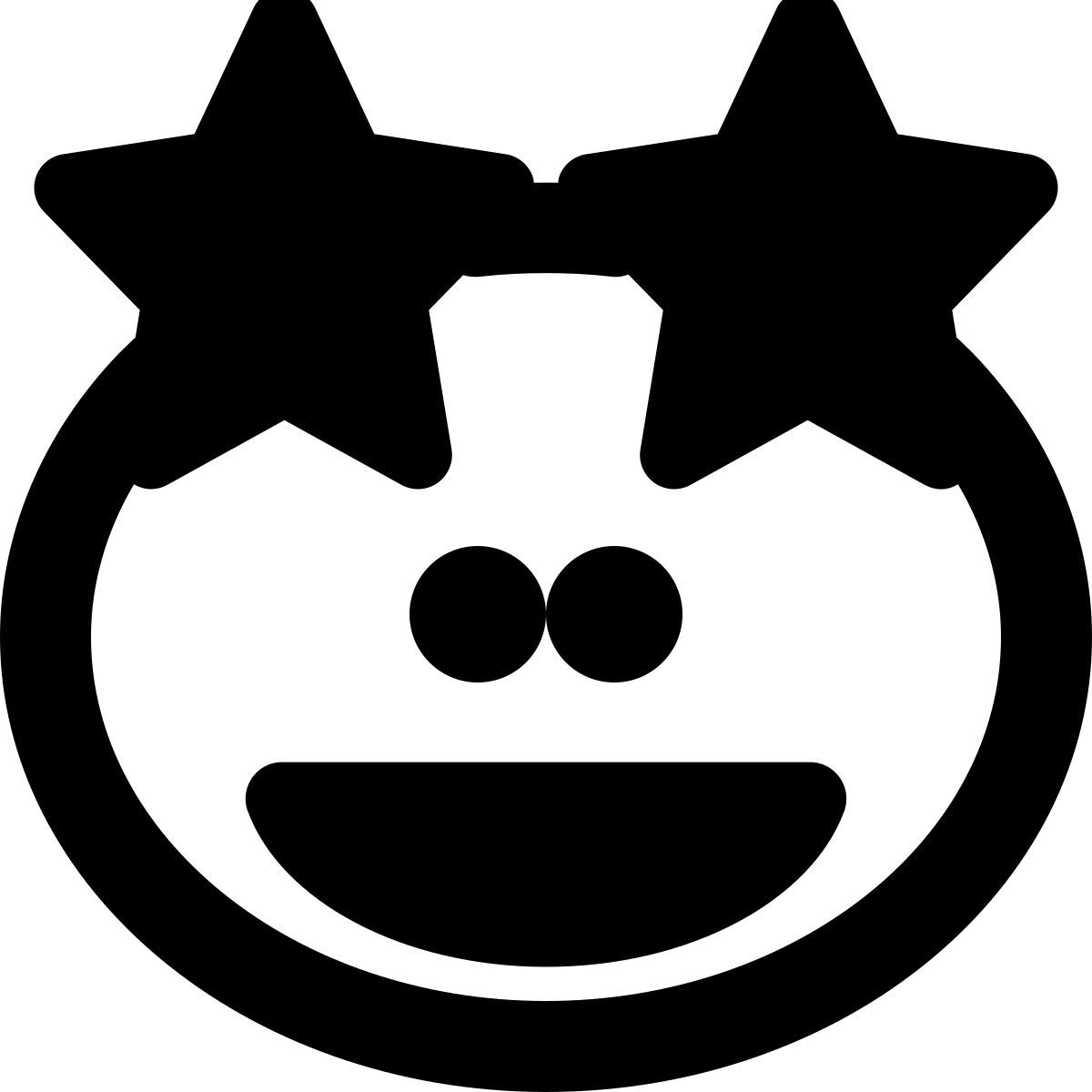 grinning star stuck on eyes of toad emoticon icon