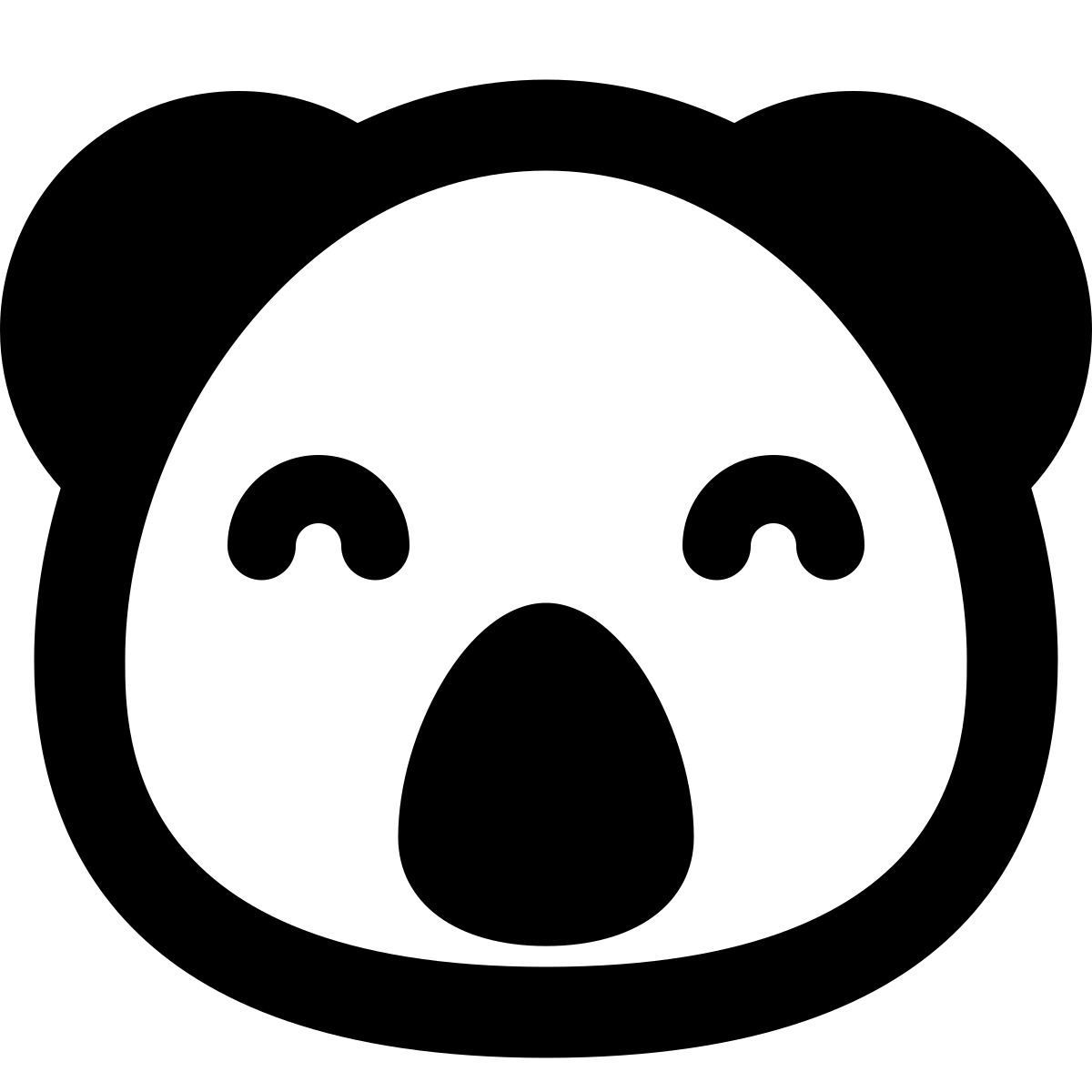 emoji de cara de koala sonriente feliz con los ojos cerrados icon