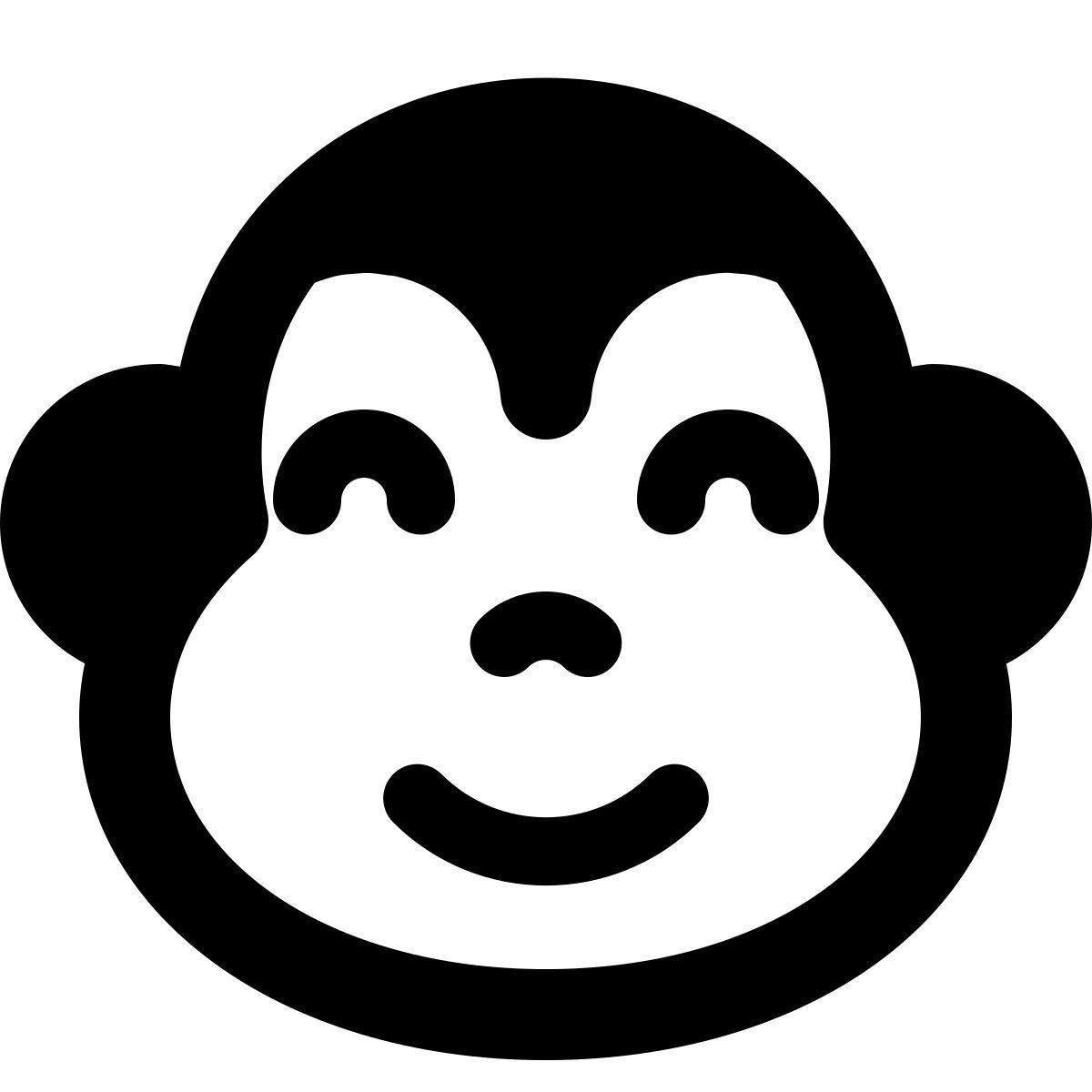 emoji de cara de mono sonriente feliz con los ojos cerrados icon