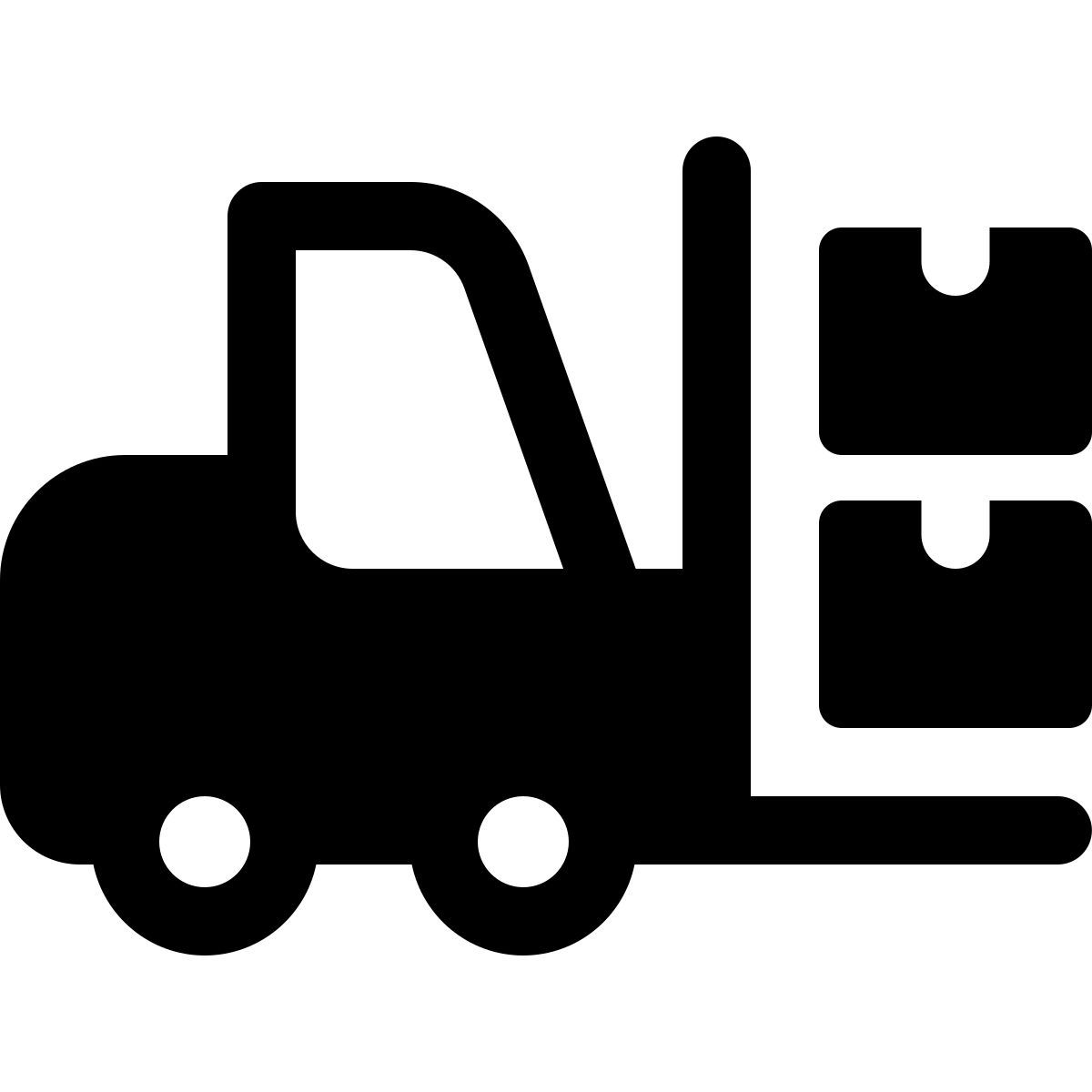 forklift with boxes icon