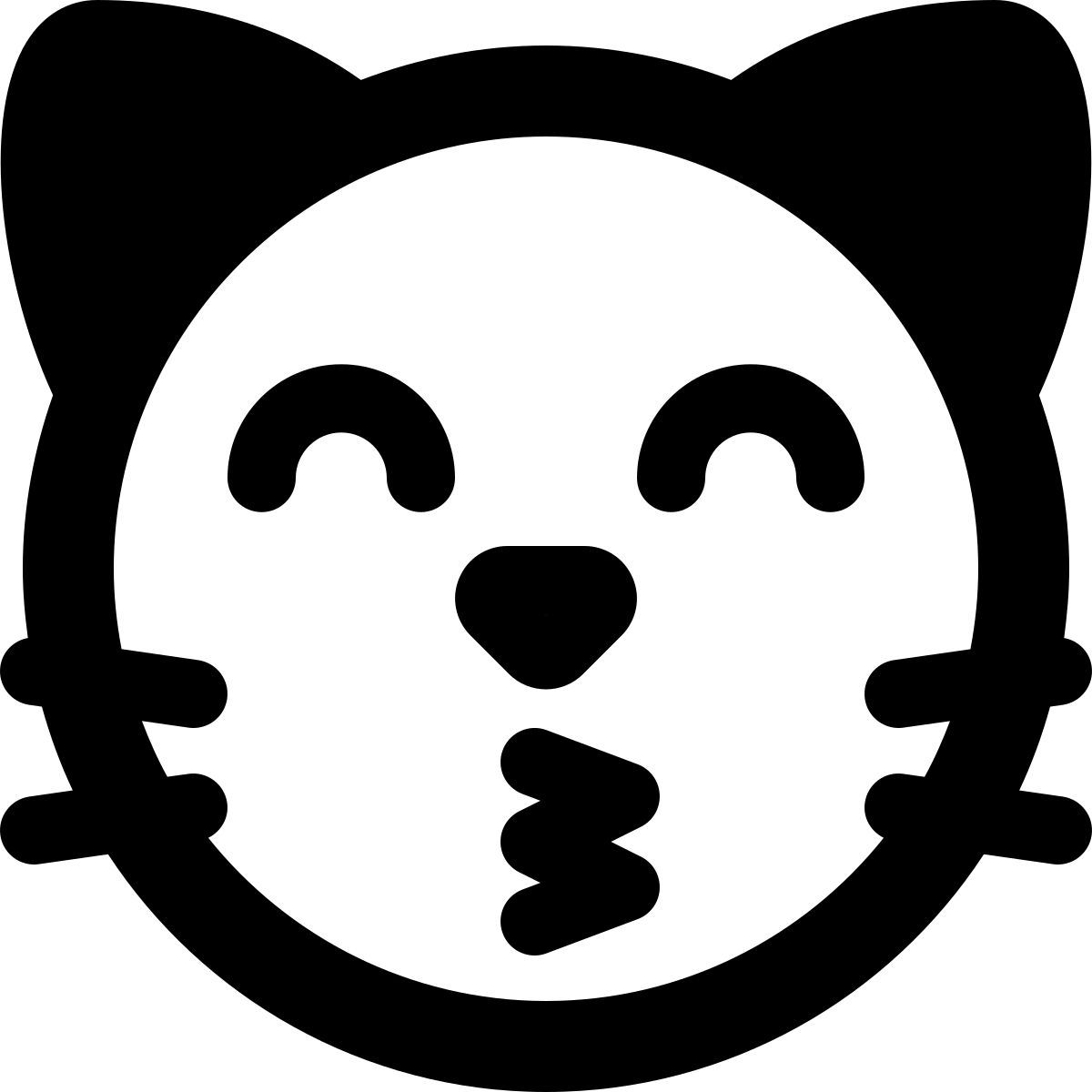 kissing kitty facial expression emoji shared on internet icon