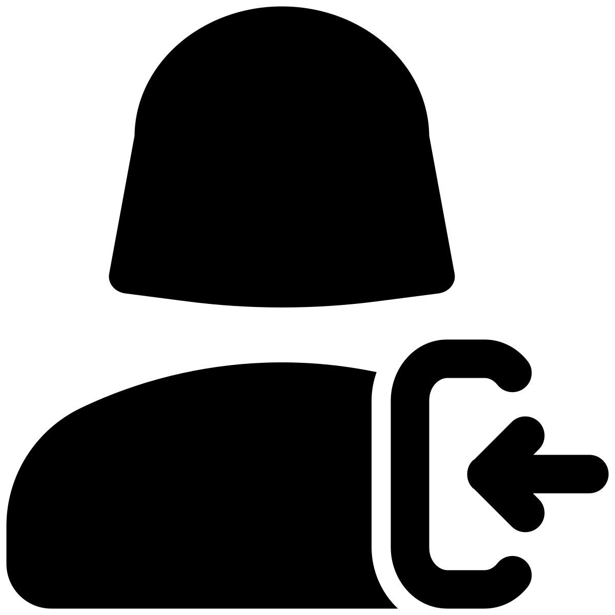 login access of a female user with a right direction arrow key icon