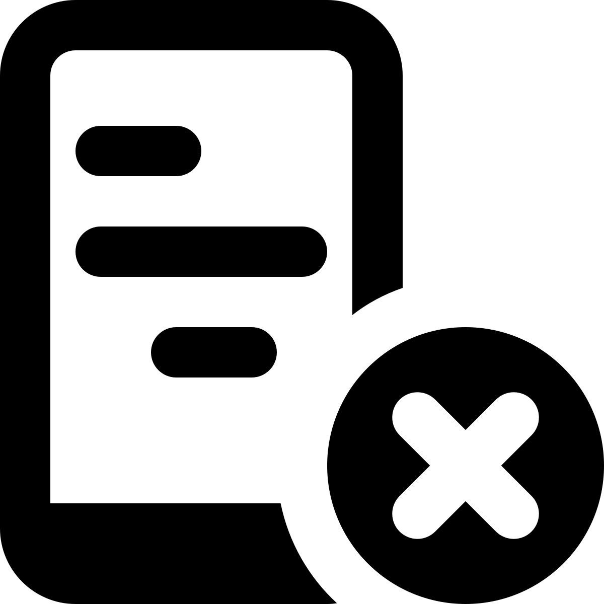 delete mobile content icon