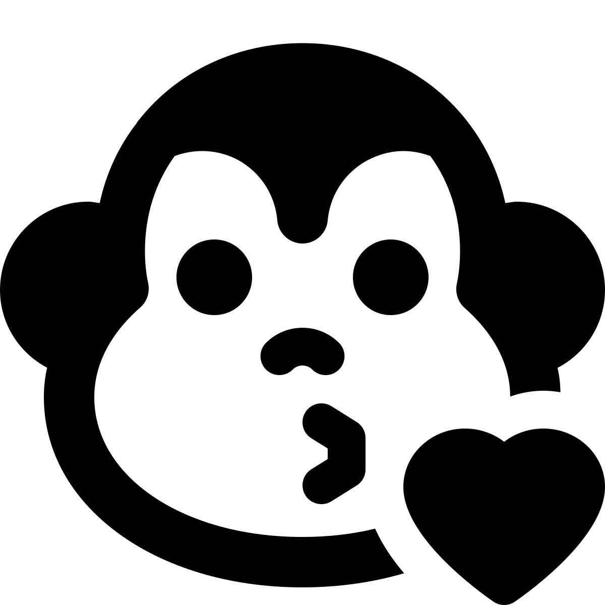 monkey blows a kiss pictorial representation emoticon icon