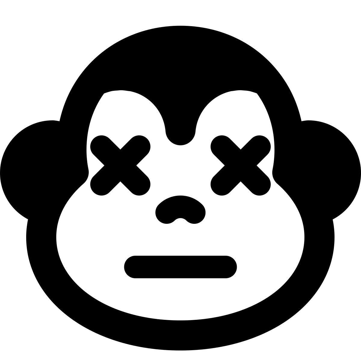 обезьяна в нейтральной стадии с закрытыми глазами icon
