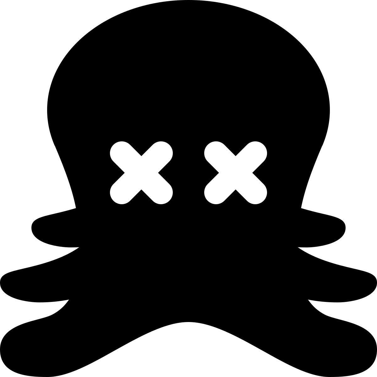 mouthless octopus with multiple legs and eyes crossed 아이콘