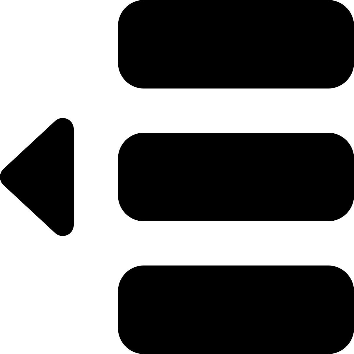 move document list object left direction margin line icon