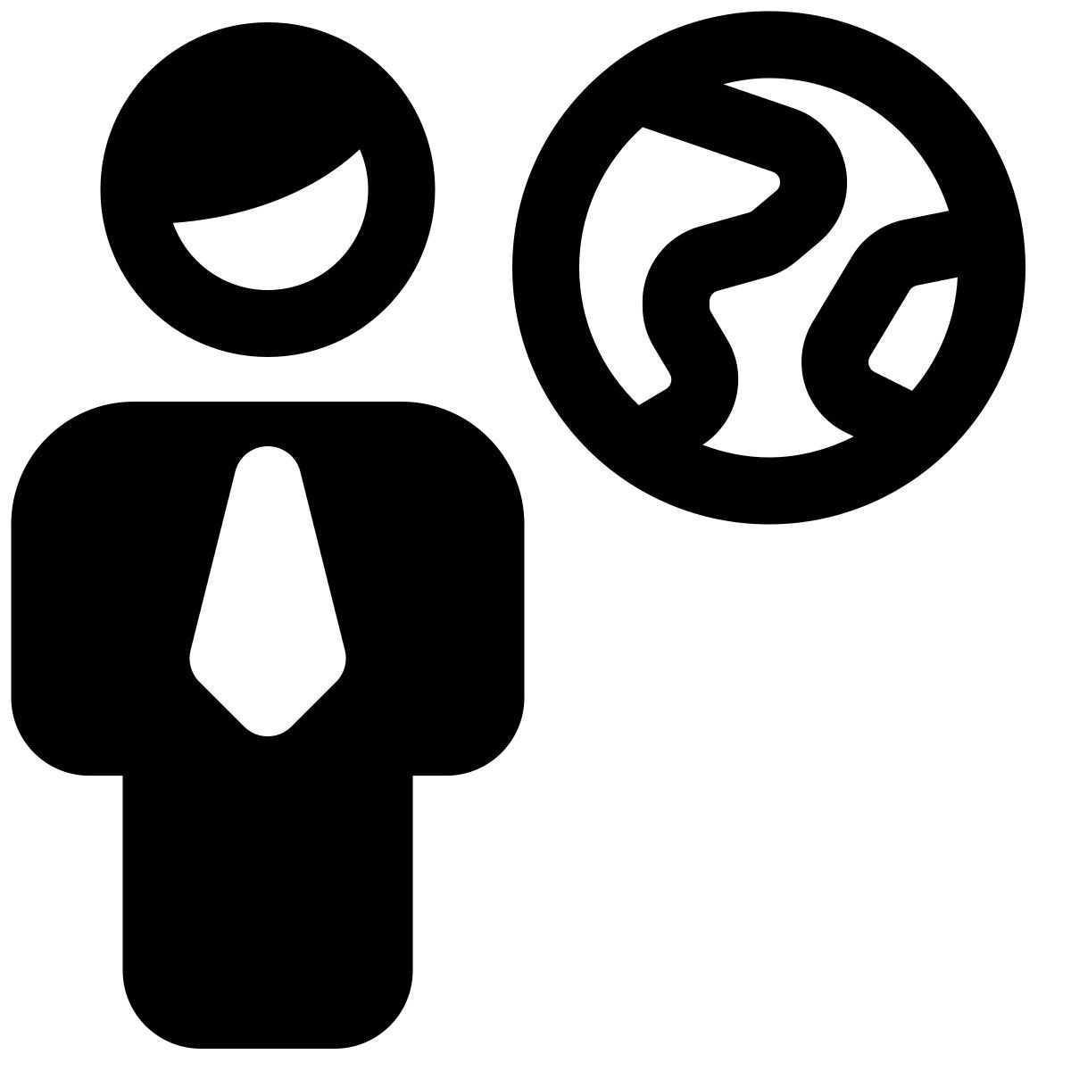 neutral portrait of stickman as an businessman icon