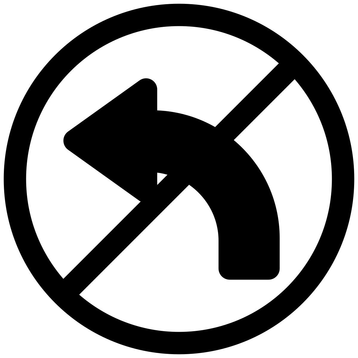 no left turn icon