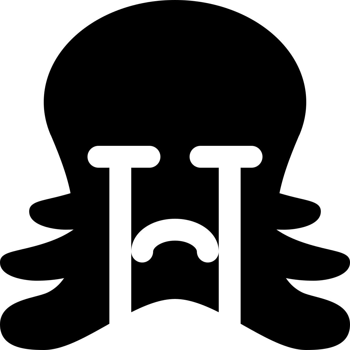 octopus crying pictorial representation with heavy tears flowing icon