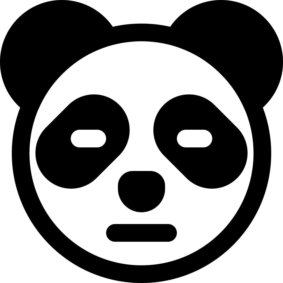 panda with eyes closed emoticon shared on social media icon