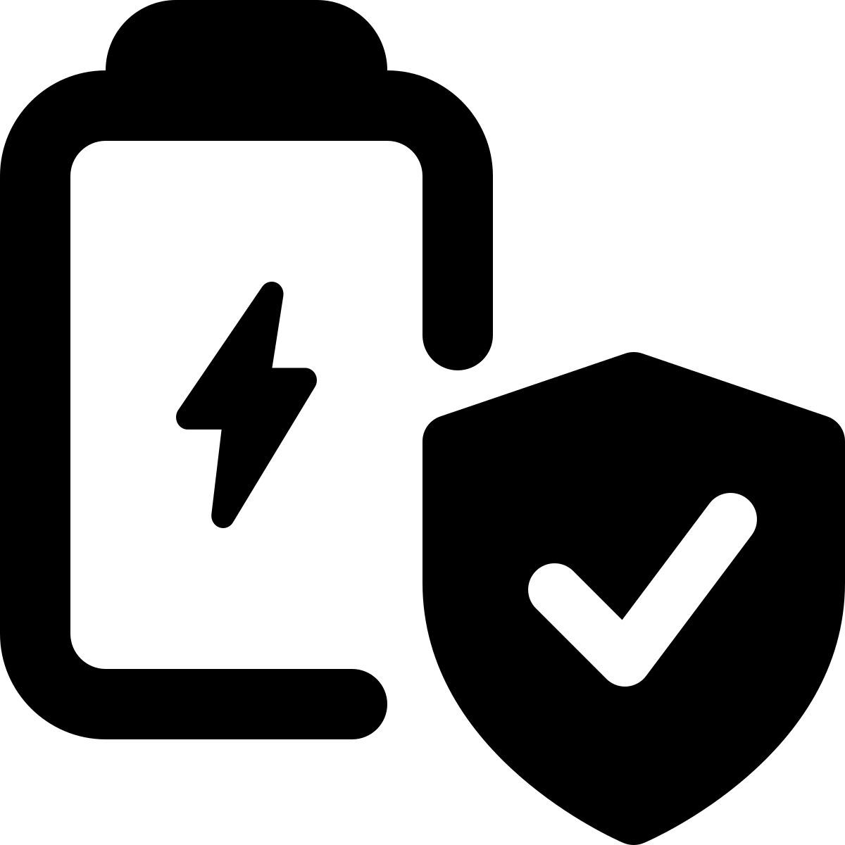 phone battery with safeguard circuit protection badge icon