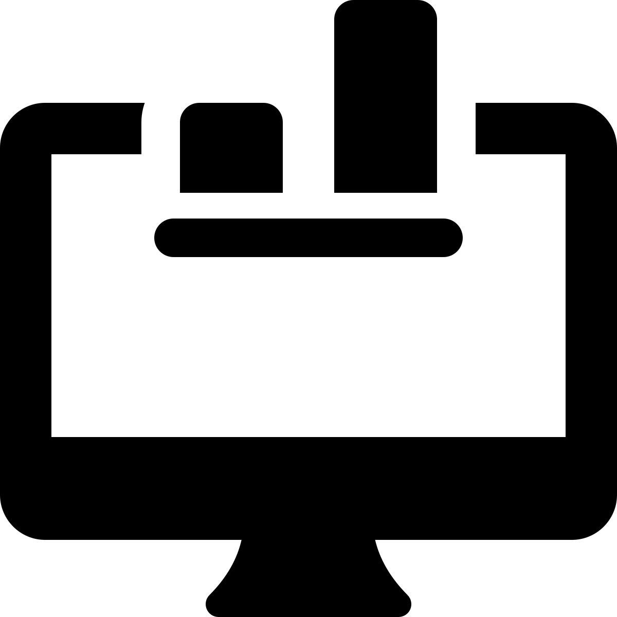 bar graph on computer icon