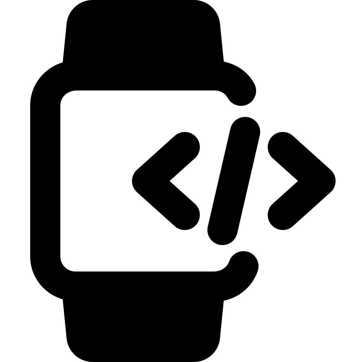 aplicativo smartwatch programável externo isolado em um fundo branco programação negrito tal revivo icon