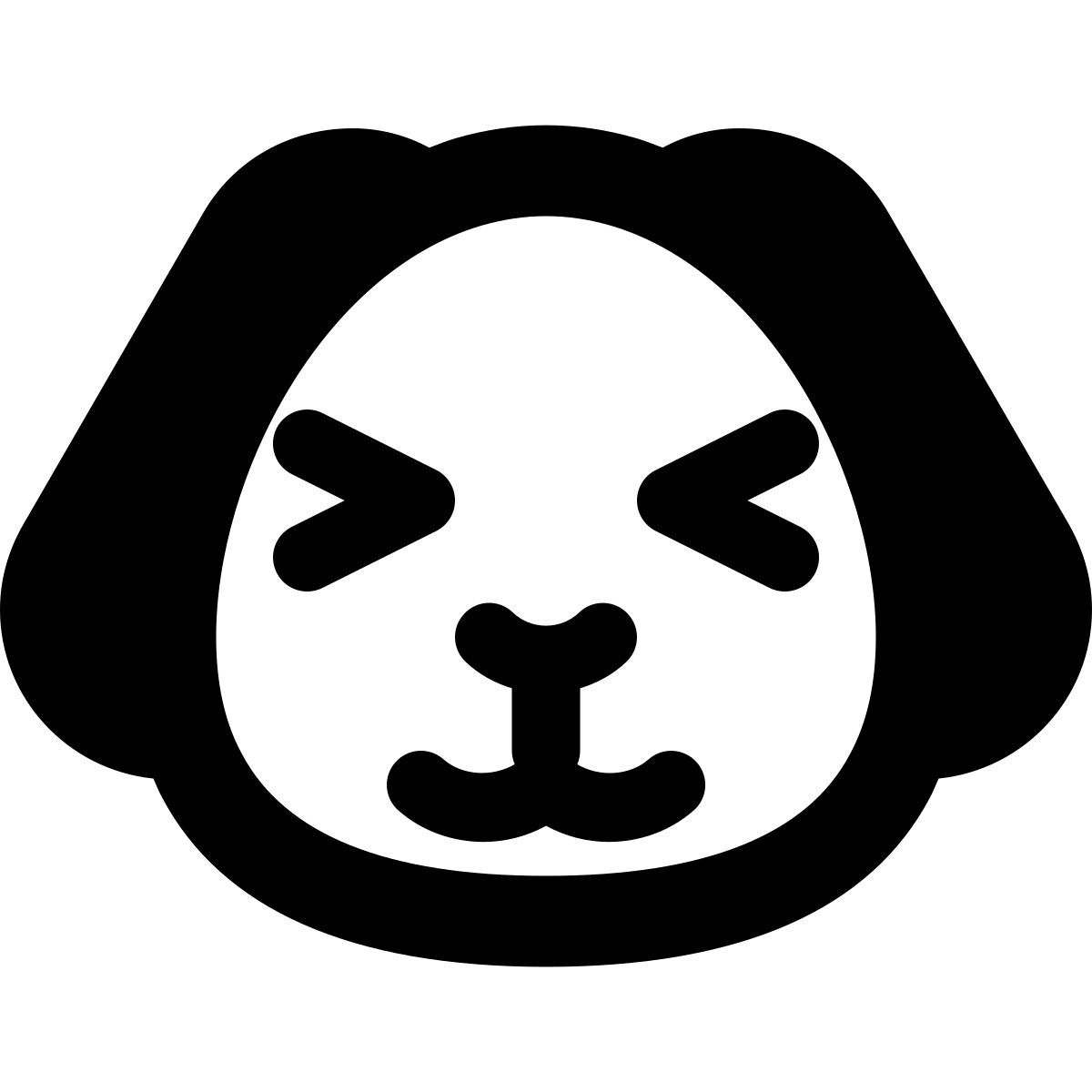puppy squint and grinning eyes emoticon facial expression icon