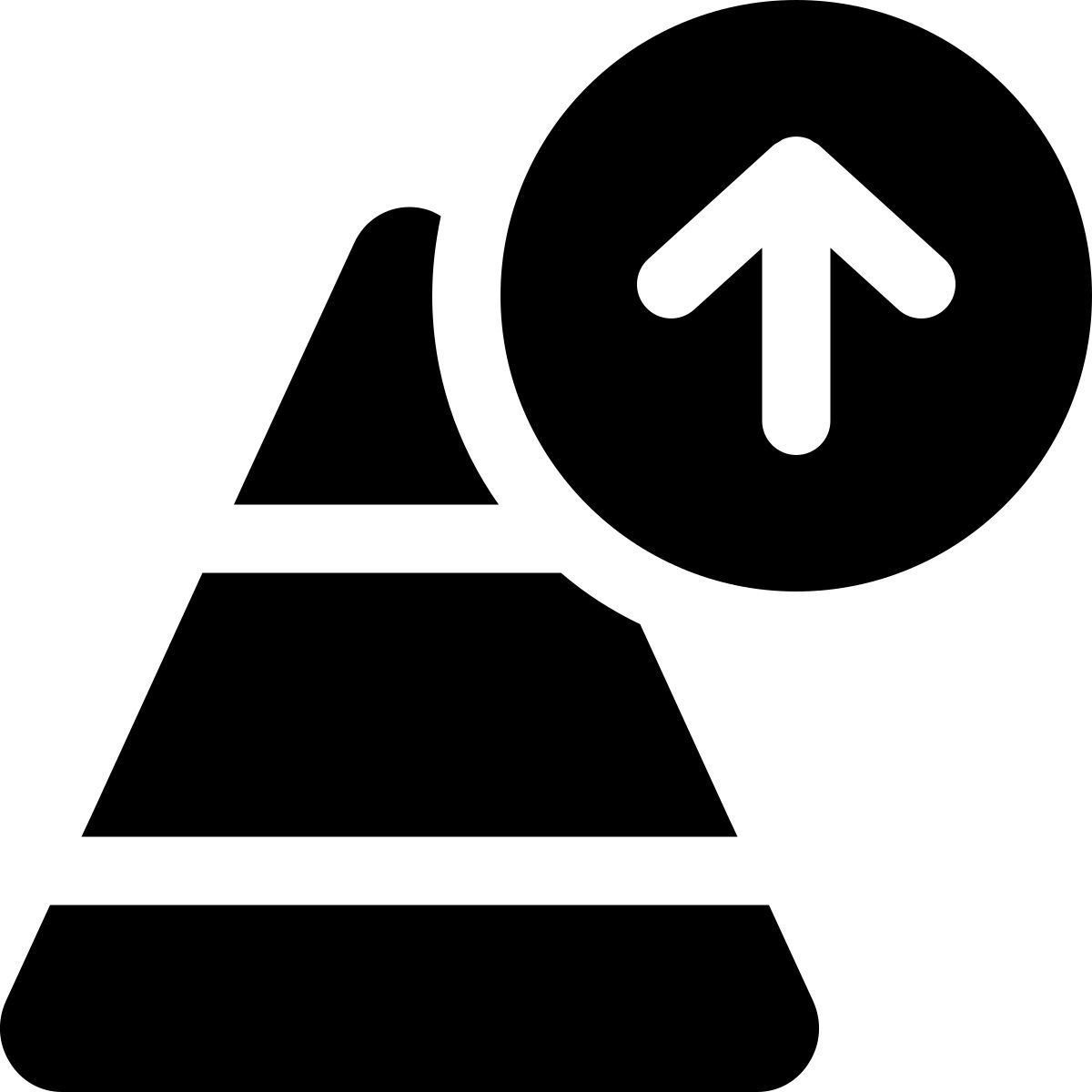 upload pyramid chart icon