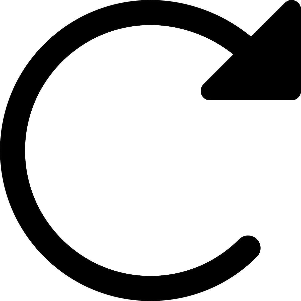 redo loop clockwise round arrow isolated on white background icon