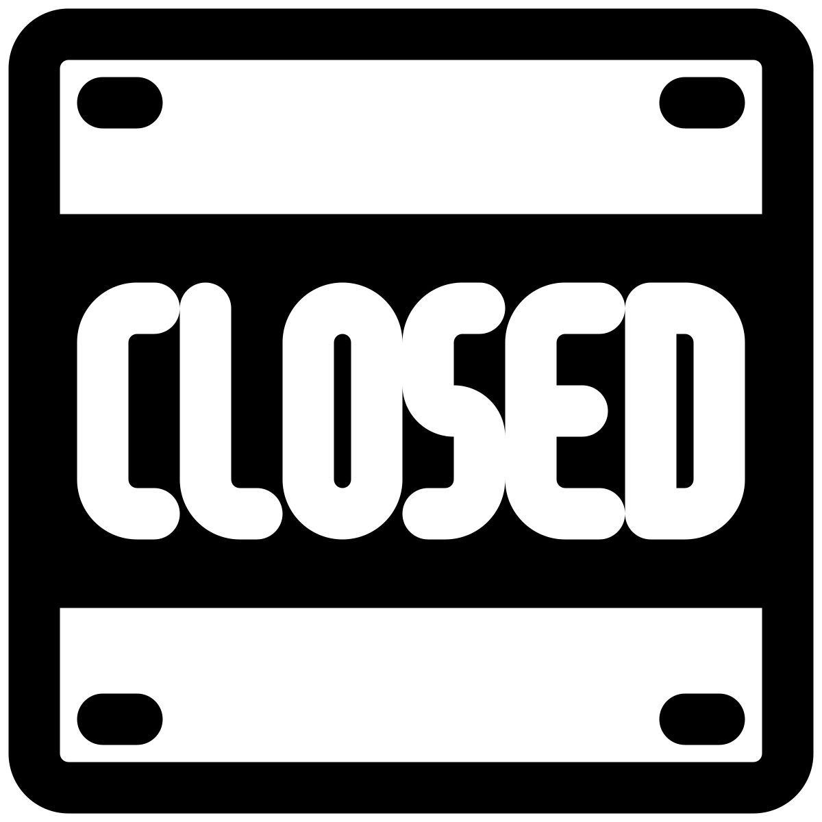 closed sign icon