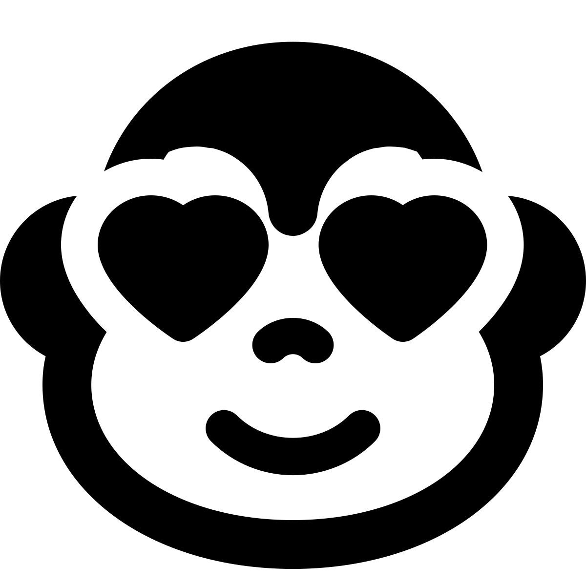 romantic happy monkey with heart eyes in love emoji icon