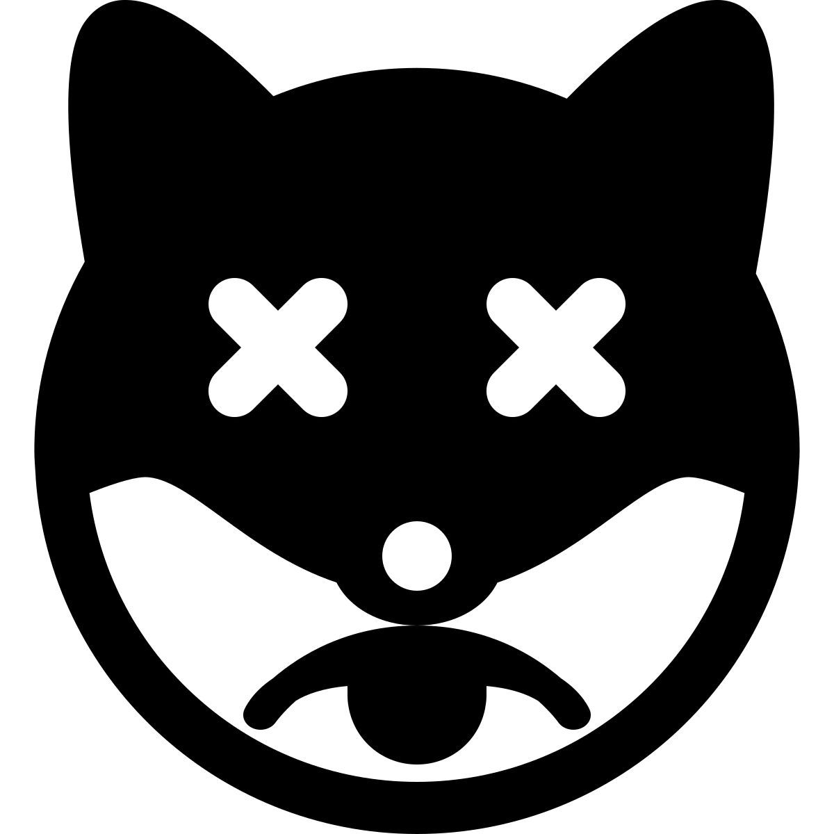 sad dog face expression with eyes crossed icon