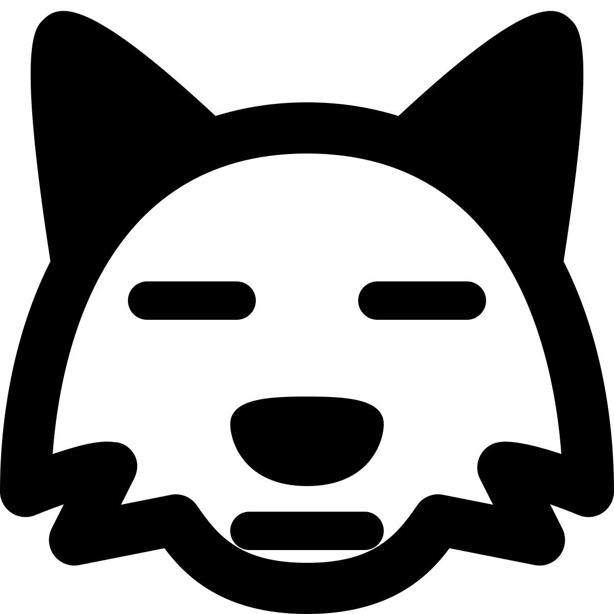 sad neutral fox face emoji with flat mouth expression icon
