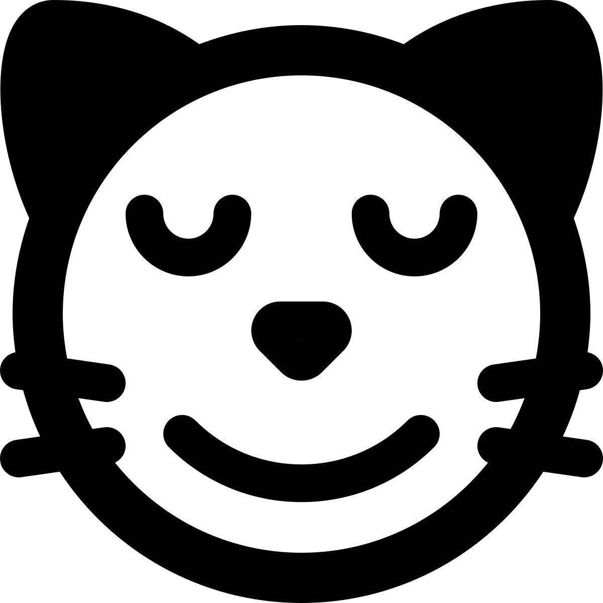 lächelndes katzengesicht mit geschlossenen augen emoji icon