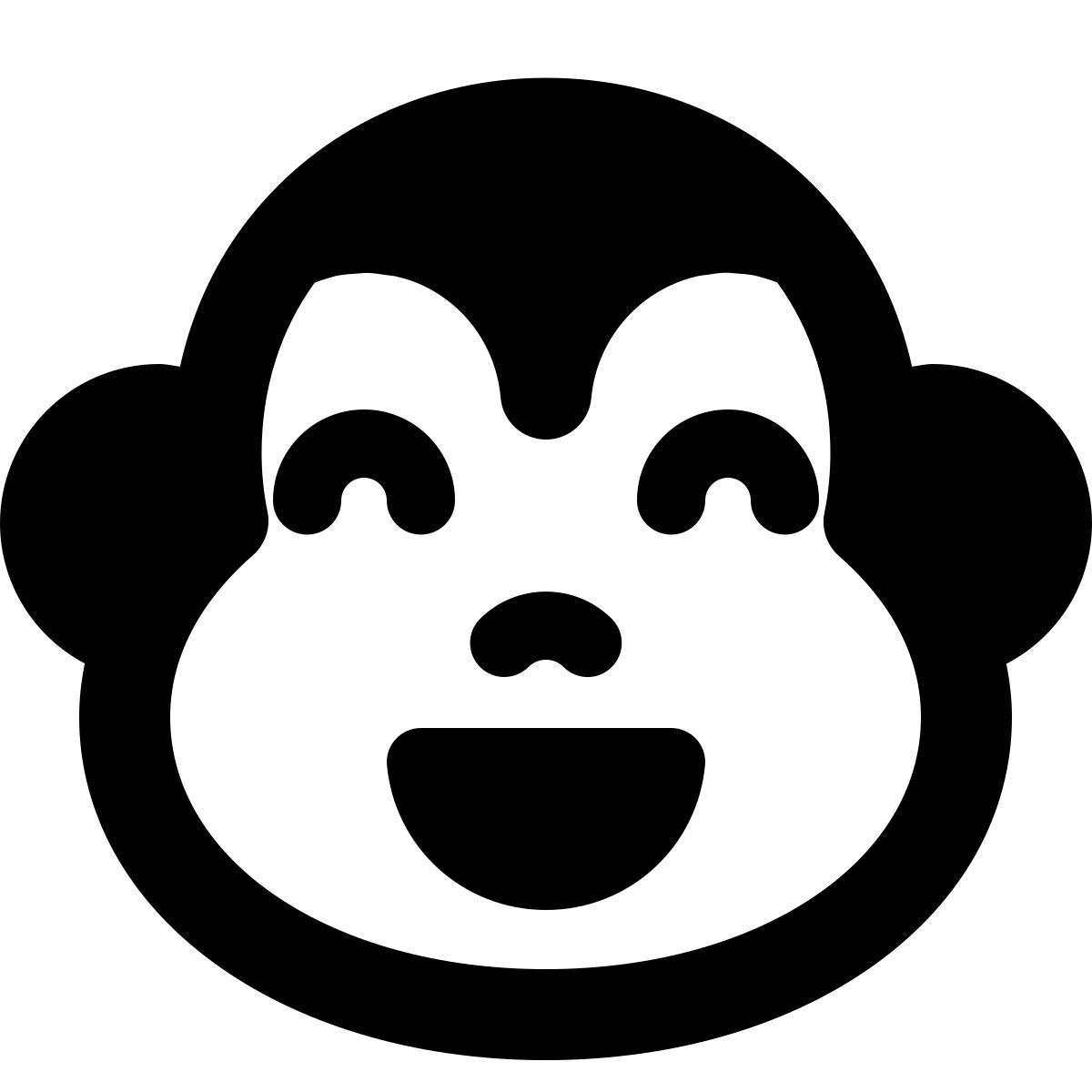 smiling monkey grinning facial expression with mouth wide open icon