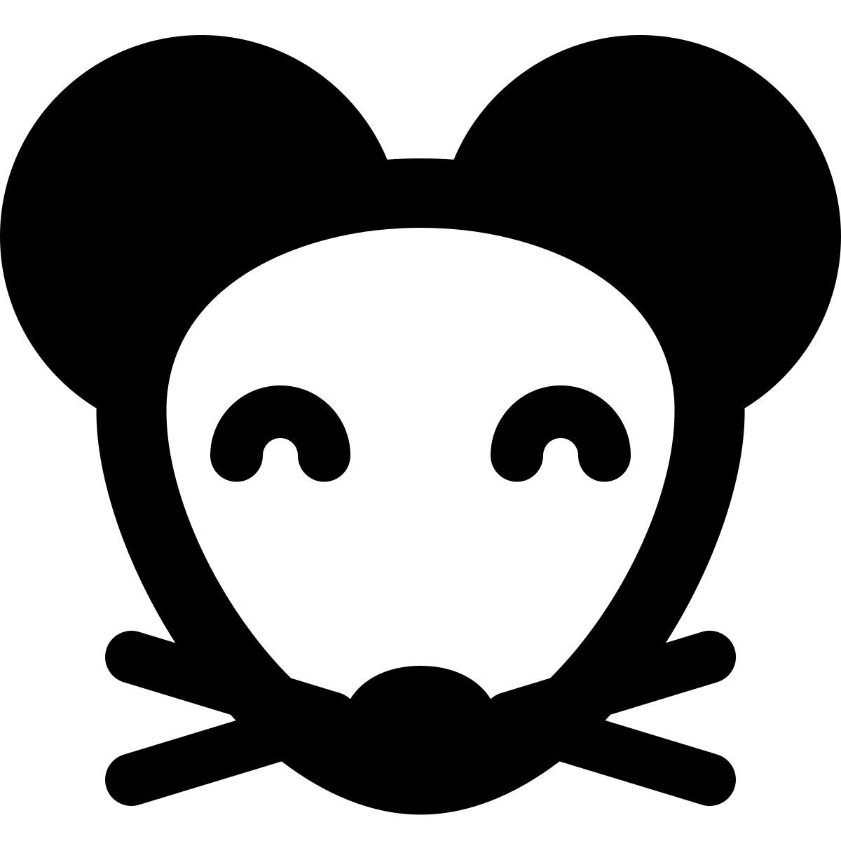 smiling mouse emoticon with mustache on face icon