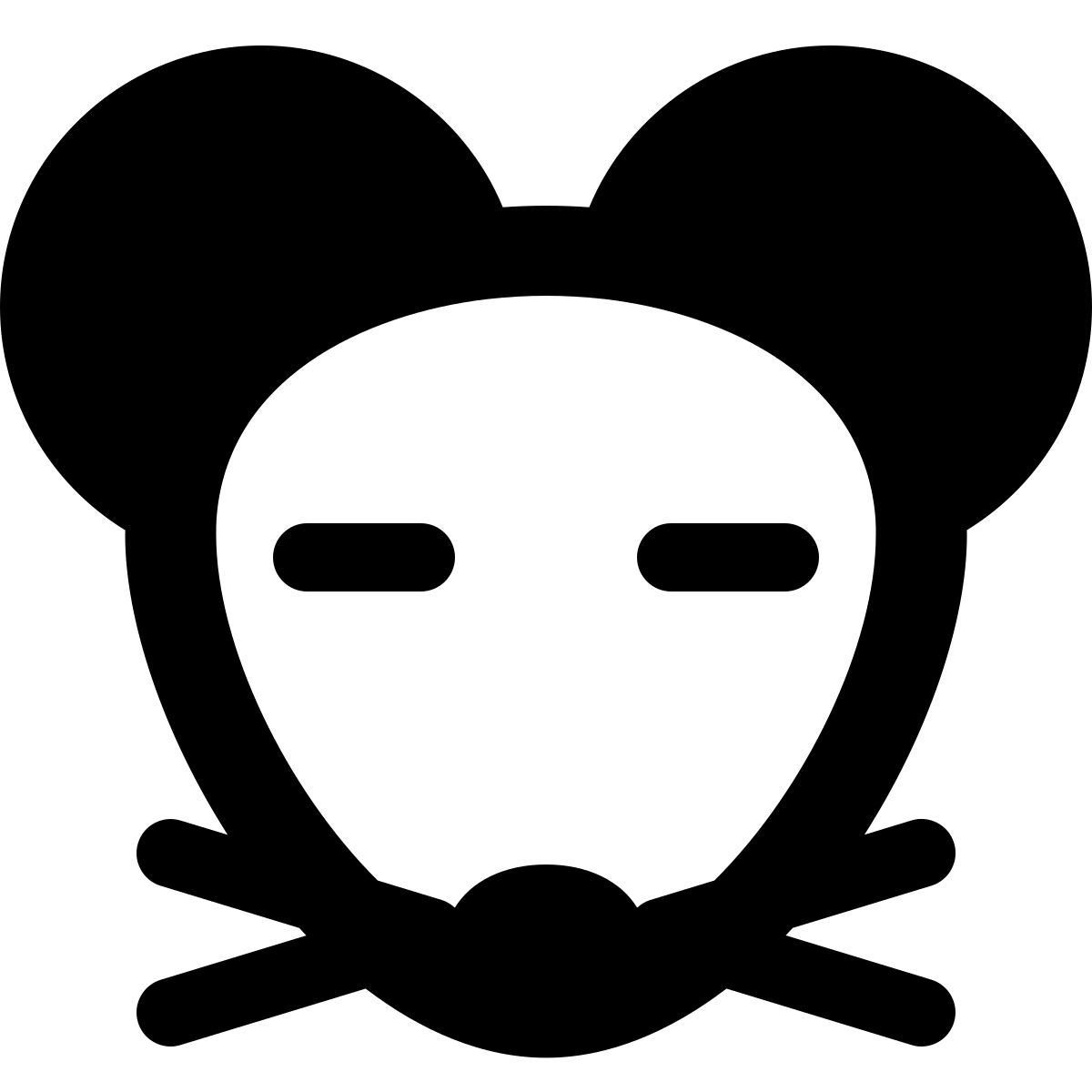 smiling mouse with eyes closed emoticon shared on social media icon