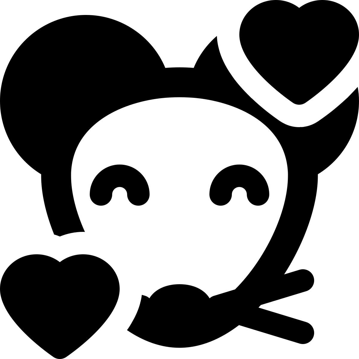 icon smiling mouse with hearts revolving around face emoticon