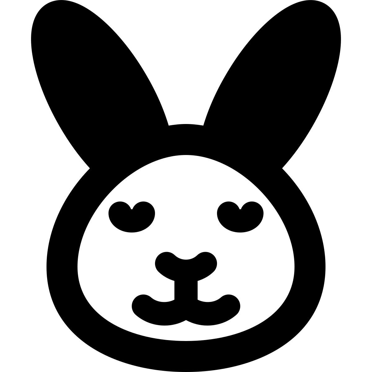 smiling rabbit emoticon with eyes closed pictorial representation icon