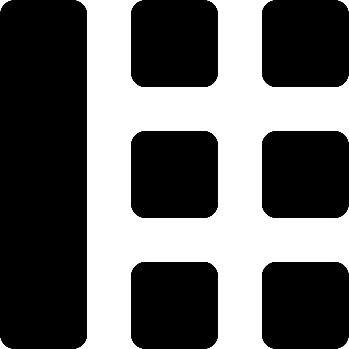 layout quadrado com barra lateral icon