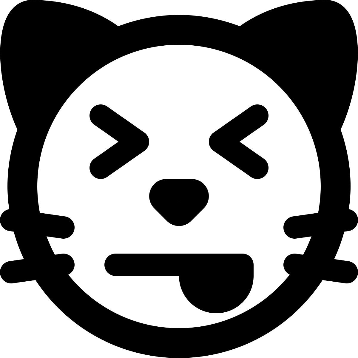 squint cat emoticon with eyes closed and tounge out icon
