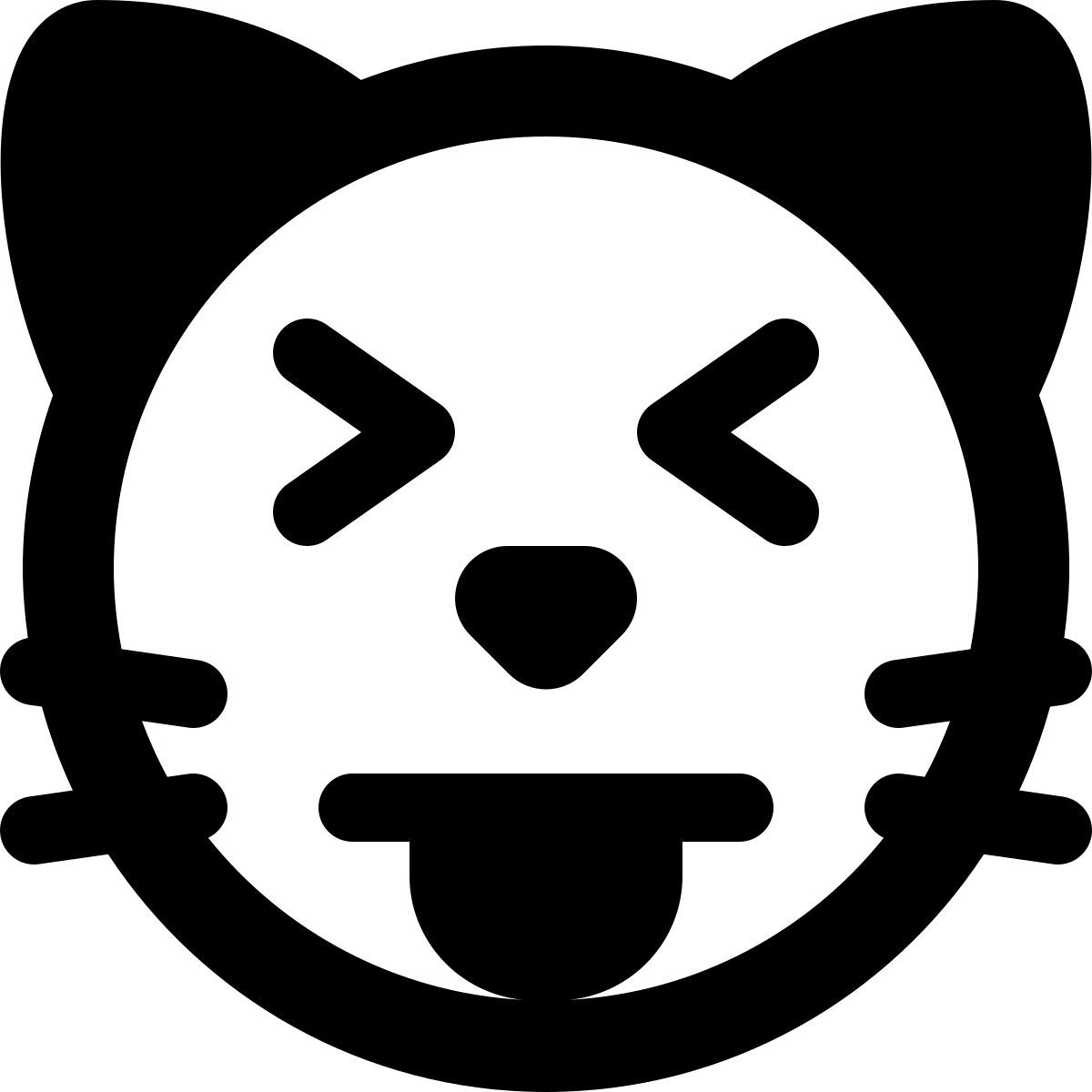 squinting cat with tougue out and eyes closed emoticon icon
