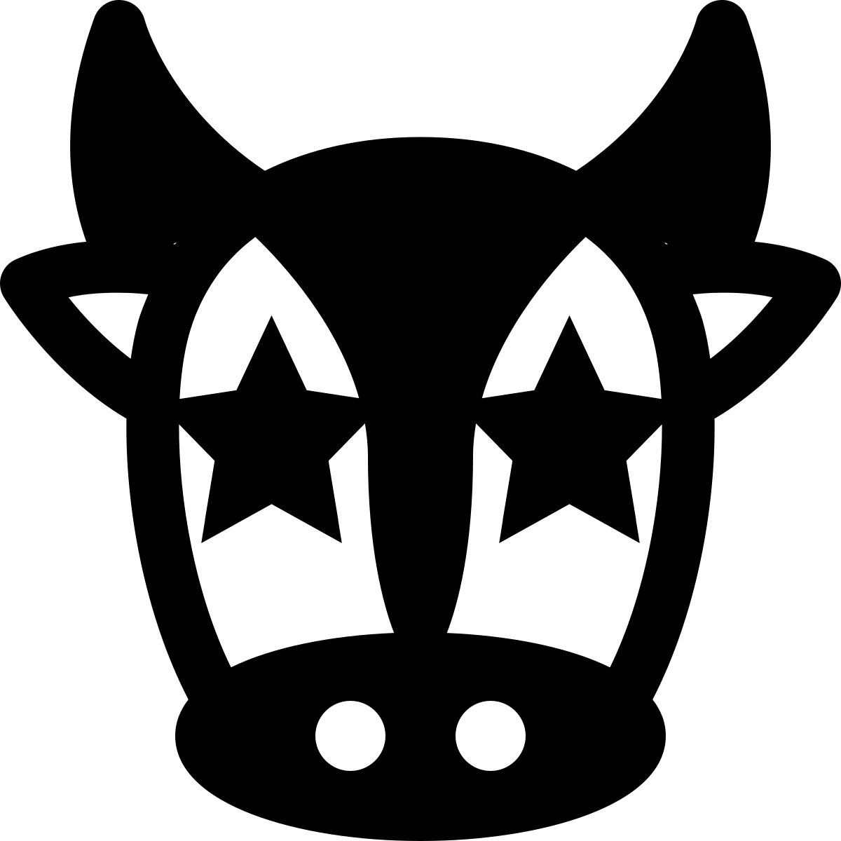 emoticon de estrela presa nos olhos de vaca domesticada icon