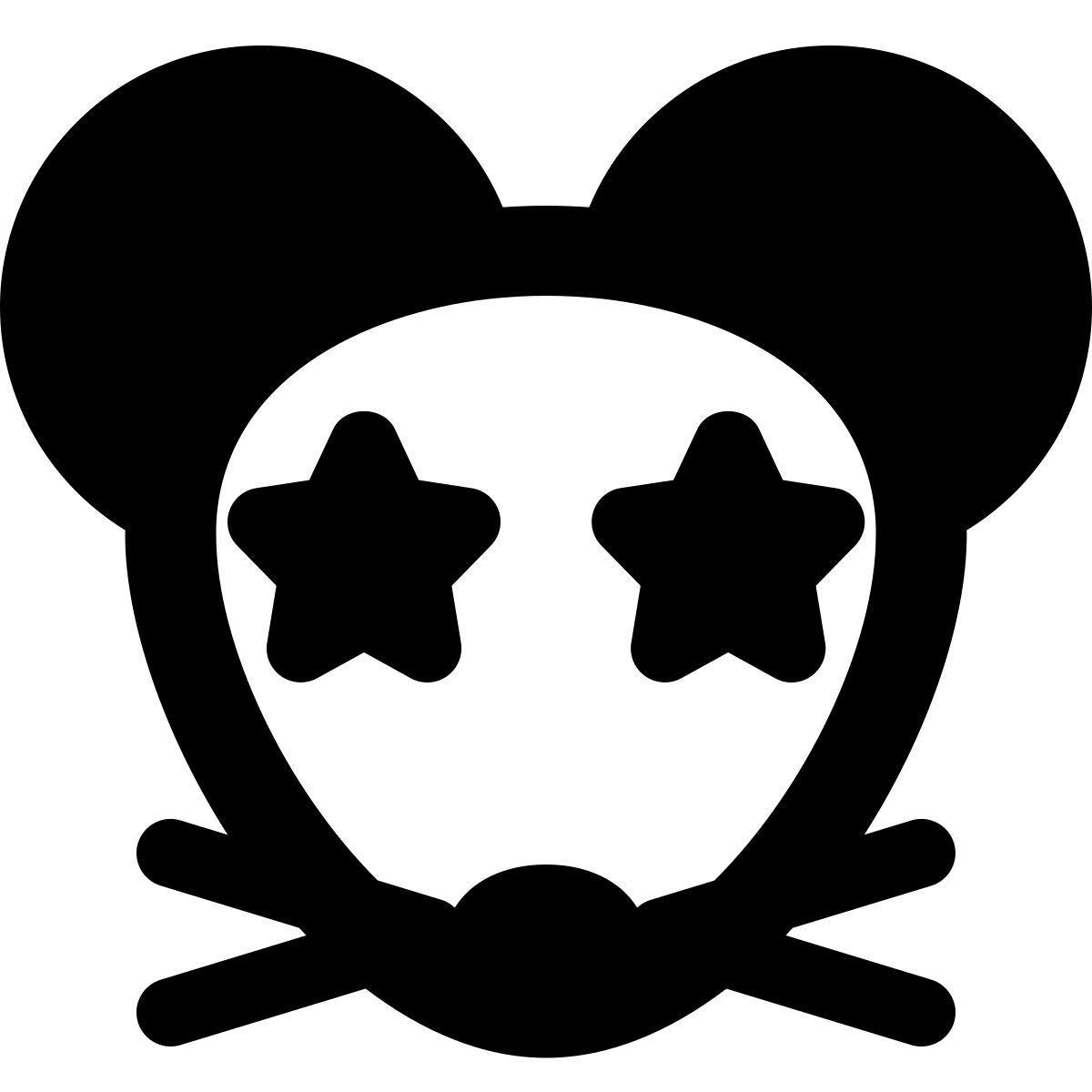 star stuck on eyes of mouse emoticon icon