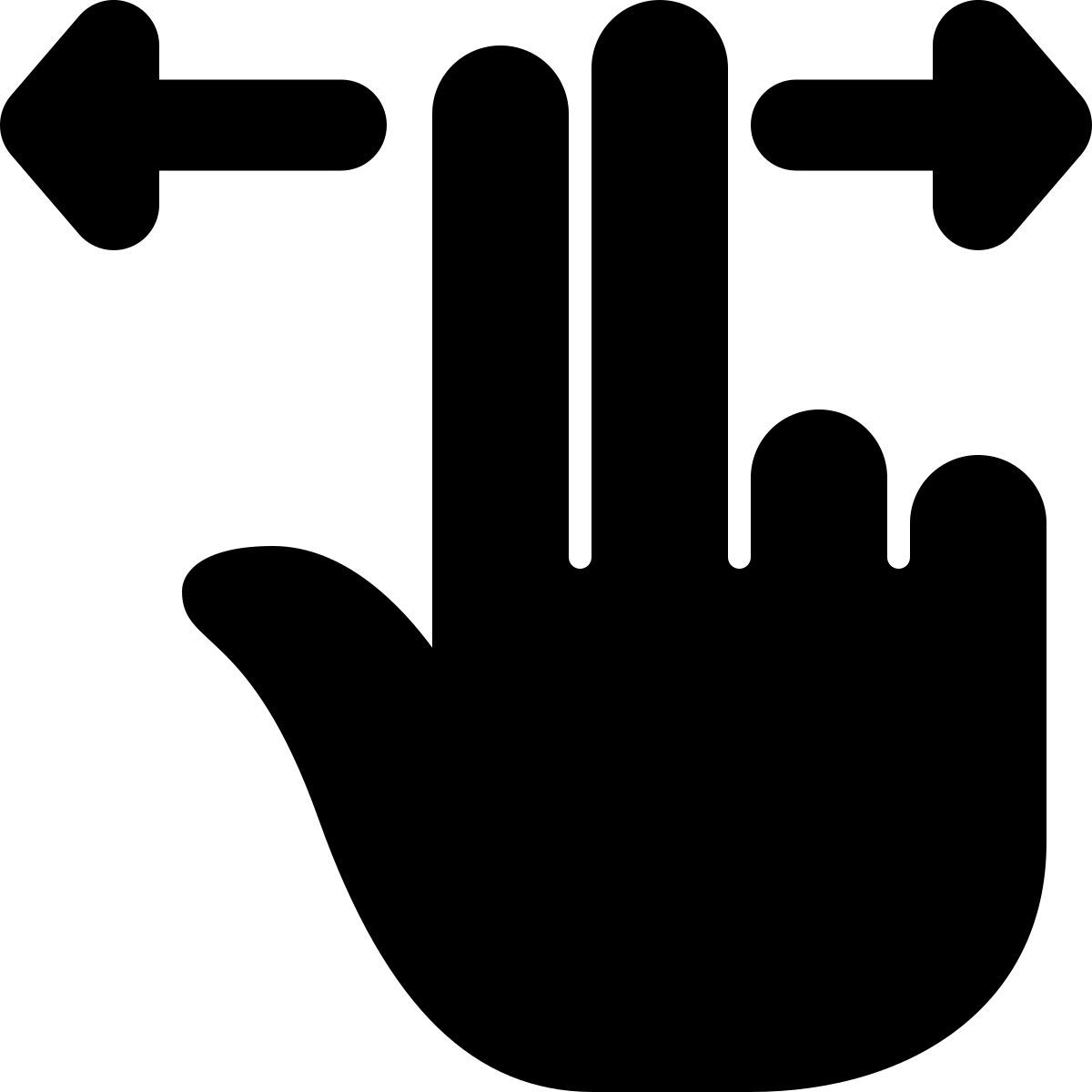 two finger horizontal swipe icon