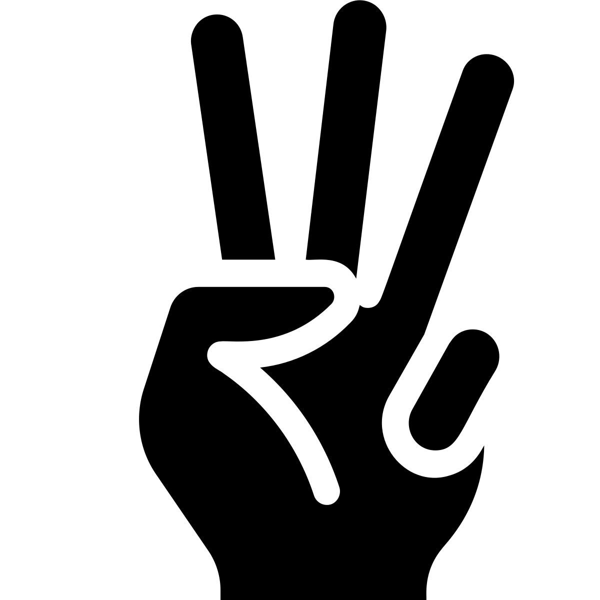 세 손가락 손 icon